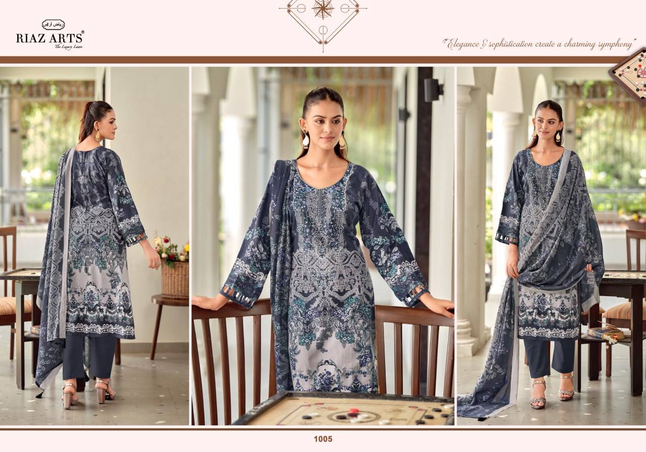 NAYRA VOL-42 By RIAZ ARTS 1001 To 1008 Series Beautiful Festive Suits Stylish Colorful Fancy Party Wear Pure Cotton Digital Print Dresses At Wholesale Price